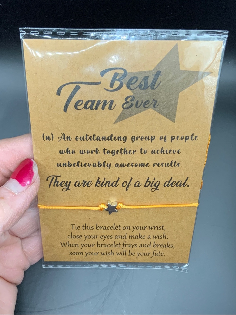 Best Team Ever Star Cord Bracelet - Yellow
